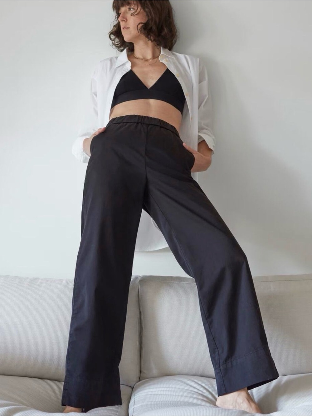 Everlane Easy Pant - Women's Black Wide-Leg Pants - Minimal Everyday Style